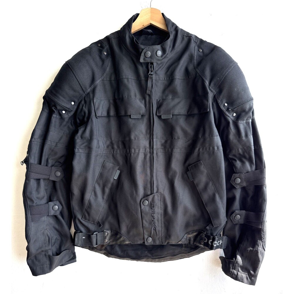 Joe Rocket Ballistic Motorcycle Jacket Mens M Black Textile Armored Riding Coat